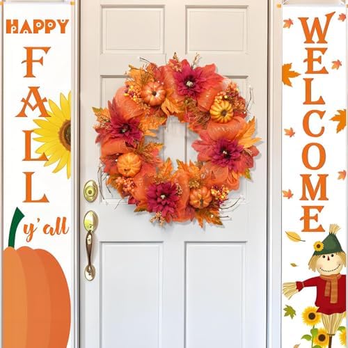Fall Decorations for Home - 20 Inch Fall Wreaths for Front Door - Image 3