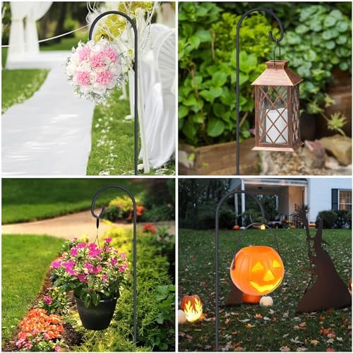 FEED GARDEN 32" Small Shepherd Hooks for Outdoor, Adjustable Decorative Garden Hooks for Solar Lanterns, Hanging Plants, Wind Chimes & Garden Decor, 4 Pack - Image 5