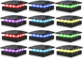 Peasur 12 Pack 4x4 Solar Post Cap Lights Outdoor RGB Color Changing by Peasur