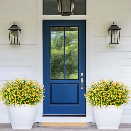 Yastouay Artificial Flowers for Outdoors UV Resistant, 22 Bundles Yellow Realistic Fake Outdoor Flowers Fake Plants, Faux Flowers for Outdoor Planters Front Porch Garden Window Box Farmhouse Decor - Image 5