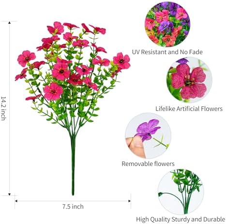 Artificial Flowers for Outdoors Fake Flowers Faux Plant Spring Summer Decor - Image 5