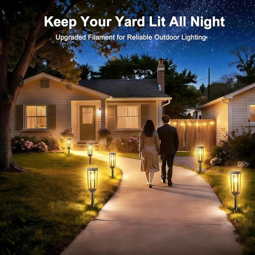 JEJOT Solar Pathway Lights Outdoor Waterproof, 4 Pack Solar Walkway Lights - Image 2