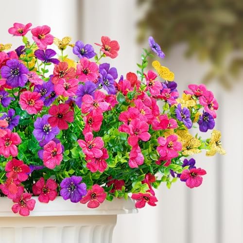 Artificial Flowers for Outdoors Fake Flowers Faux Plant Spring Summer Decor - Image 4