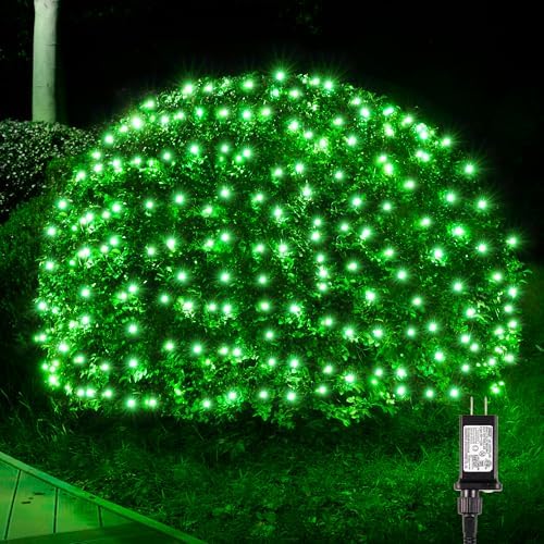 BlcTec Outdoor Christmas Lights 360 LED 9.8ft x 6.6ft Christmas Net Lights with 8 Modes, UL Certified, Timer, Connectable, Waterproof for Trees, Bushes, Shrub, Yard Outdoor Xmas Decorations, Green by BlcTec