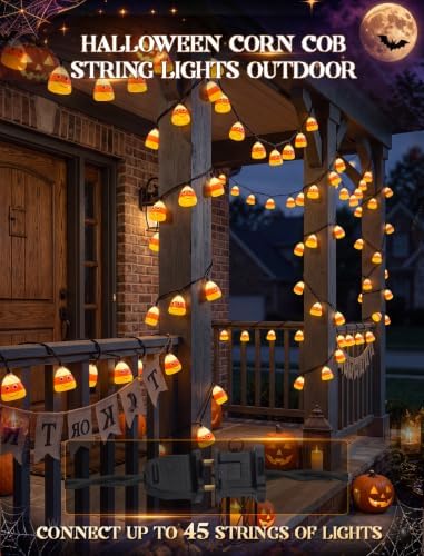 8.5FT Corn Husks Halloween String Lights, 10 LED Fall Harvest Decor Plug in - Image 6