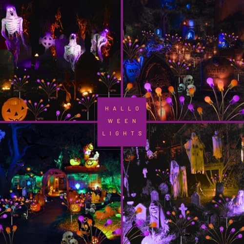 OZS 6Pack 48LED Solar Firefly Halloween Lights Outdoor for Party Decor - Image 3