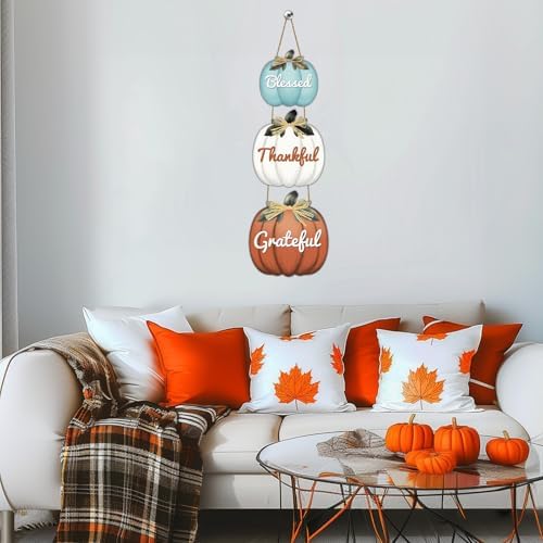 Fall Door Decor Fall Door Sign Pumpkin Wall Decor Thanksgiving Wreath - Image 4