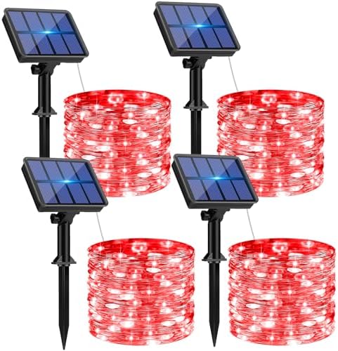 btfarm 4 Pack Solar String Lights Outdoor, Total 132FT 320LED Fairy Lights by btfarmdecorativelighting