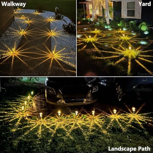 DenicMic Solar Garden Lights Outdoor Waterproof Warm White LED 15 Pack - Image 4