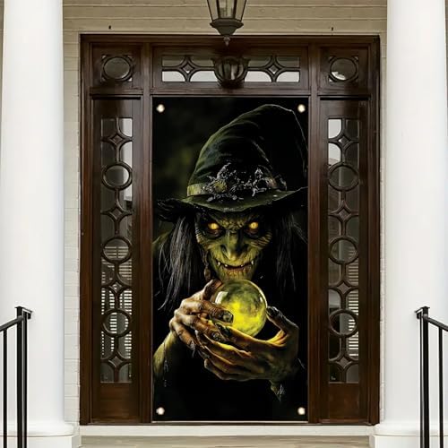 Witch Door Cover Halloween Spooky Scary Decoration 71x35 - Image 3