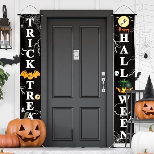 71 x 12 Inch Lighted Happy Halloween Trick-or-Treat Door Banner Decorations - Image 3