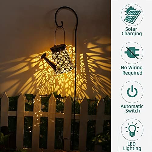 Solar Watering Can Light,Large Metal Hanging Garden Decorative Lights - Image 3