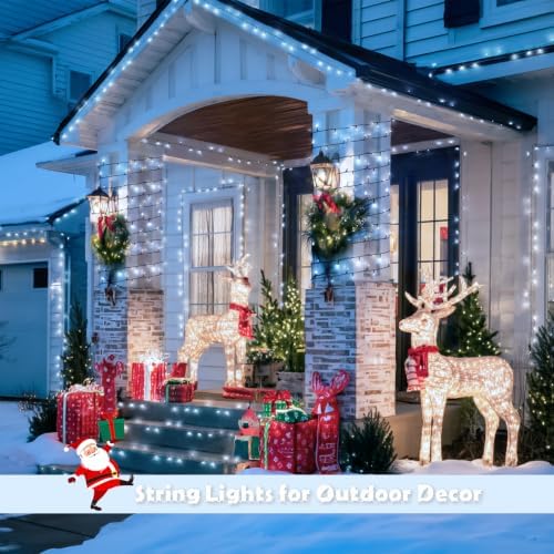 JMEXSUSS 250 LED White Christmas Lights Outdoor, String Lights Plug in - Image 6