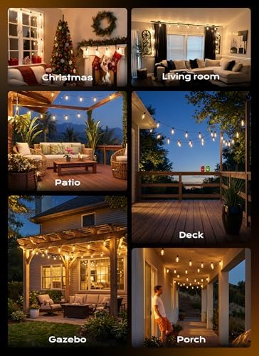 Minetom 70FT Outdoor String Lights with Remote, ST38 Patio Lights Dimmable - Image 6