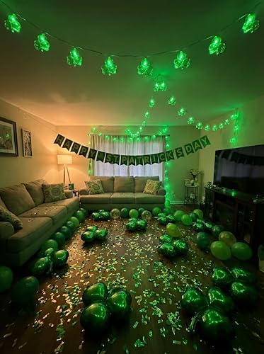 Shamrock String Lights, 8.5Ft St Patrick's Day Decorations String Lights with 10 Clover Lights, Connectable Shamrock Indoor Fairy Lights for St Patrick's Day Party Irish Holiday Garden Decor, White - Image 6