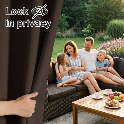 RYB HOME Indoor Outdoor Curtain - Porch Patio Light Blocking Curtains - Image 3