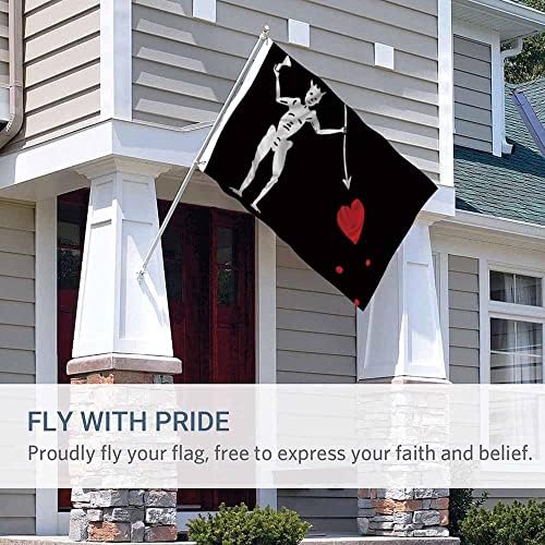 Yekiua Pirate Flag 3X5 Ft Black Beard Edward Teach Bloody UV Protected Banner Outdoor Indoor Flag With Brass Grommets, Vivid Color - Image 5