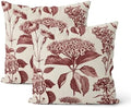 Burgundy Red Pillow Covers 24x24 Inch 2 Pcs Boho Vintage Floral Decor Throw Pillows Hydrangea Flower Seasonal Outdoor Farmhouse Neutral Accent Decoration Pillowcase Linen Cushion Cover for Sofa by DAFENA