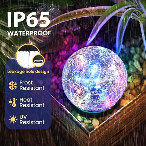 Solar Globe Lights Outdoor Waterproof-Solar Garden Lights 4 Pack - Image 4