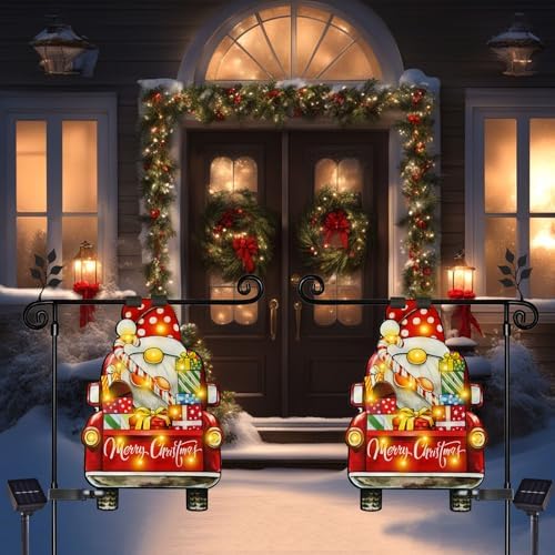 28x40 Solar Christmas Dwarf Garden Flag, Outdoor Decor - Image 7