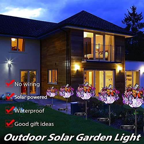 Weepong Outdoor Solar Lights 2 Pack, 18 Butterflies Solar Garden Lights - Image 2