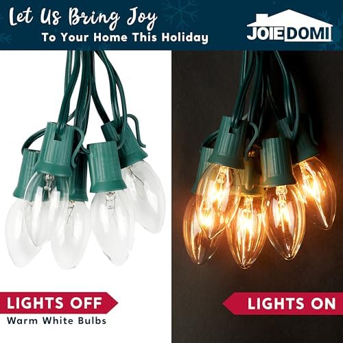 Joiedomi Christmas C9 Pathway Lights Outdoor Decorations 24 Packs, 30.75ft Xmas Warm White Pathway Marker String Lights for Holiday Waterproof Outside Yard Garden, Party, Walkway Decor - Image 5
