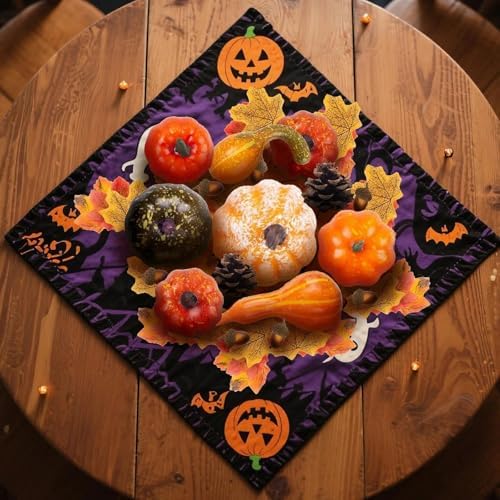 50 Pcs Fall Mini Pumpkin Decoration Set, Artificial Maple Leaves Acorns Squashes for Halloween Thanksgiving - Image 5