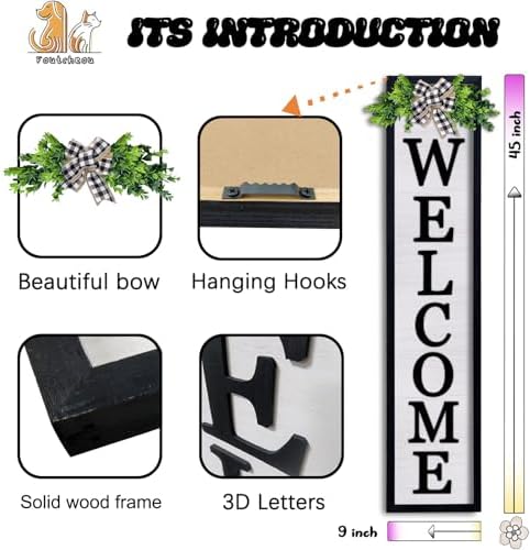 3D Outdoor Welcome Sign, 45"X9",Black - Image 2