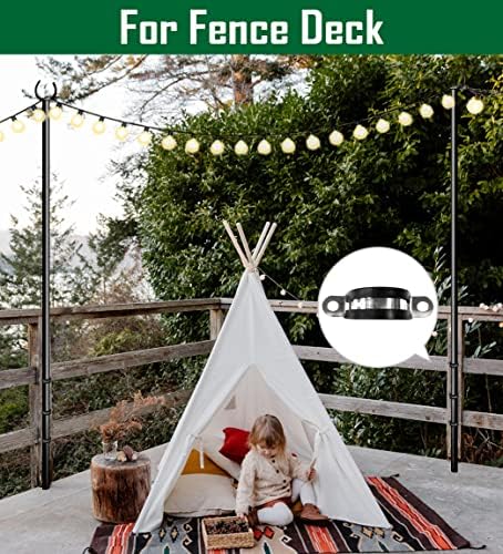 10ft String Light Pole for Deck Fence, Light Pole for Outdoor String Light, Perfect for Garden, Backyard, and Patio Lighting Stand for Parties, Wedding - Matte Black Finish - 1 Pack - Image 5