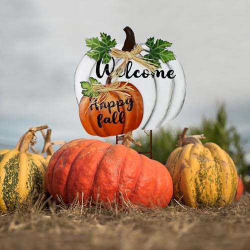 Stacked Pumpkin Garden Stake Yard Sign Fall Decor Decorative Outdoor Stakes - Image 3