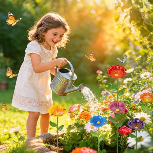 Mellbree Bee Watering Station, 4-Pack Metal Flower Bee Bath for Garden – Butterflies & Pollinators – Colorful Outdoor Gardening Stakes for Yard, Patio, Butterfly Garden, Gardening Essentials, 4 - Image 6