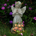 Panven Garden Decor Angel Statue, Outdoor Patio Garden Sculptures & Statues, Solar Yard Decorations Lawn Ornaments Figurines for Outside by Panven