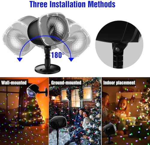 Christmas Halloween Projector Lights Outdoor,Indoor 15 Colors Snowfall Rotating Falling Snow Projector with Remote and Timer,Waterproof Landscape Lights for Home Yard Garden Window Christmas Decor - Image 4
