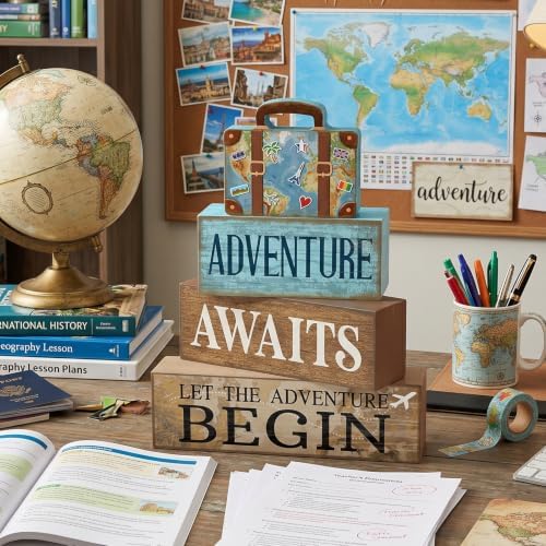 Lineshading Pcs Travel Party Decoration Vintage Adventure Await Table Decor - Image 4