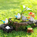 Fairy Garden Accessories, 7 Pieces Birds Resin Figures with Bird's Nest Mushroom, Handmade Miniature Decor, Garden Miniatures Home Outdoor Decors, Perfect DIY Gift by Unknown