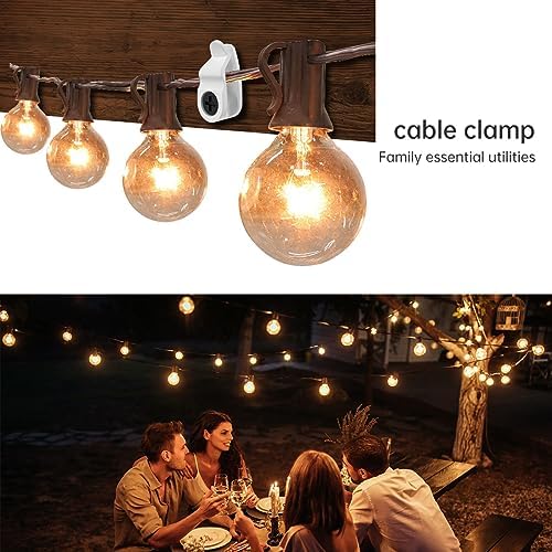 GEZIDEA String Light Hanger Hooks, Screw in Hooks for Hanging Christmas Lights, White, 50 Pack (Big) - Image 2