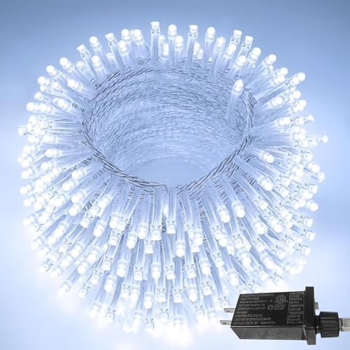 66 FT 200 LED Christmas String Lights Outdoor/Indoor, Extendable Twinkle Fairy Lights Waterproof Clear Wire with 13 Modes for Garden Bedroom Patio Christmas Tree Decorations (Cool White) by KAQ