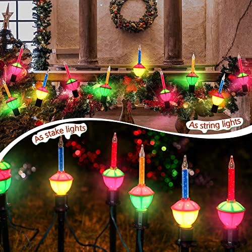 Sumind 2 Set 18 FT Christmas Walkway Lights Outdoor, 10 Bulbs Plug in - Image 5
