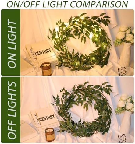 RECUTMS 2P Artificial Hanging Silk Willow Leaves Ivy Vine with Light 5.9Ft - Image 4