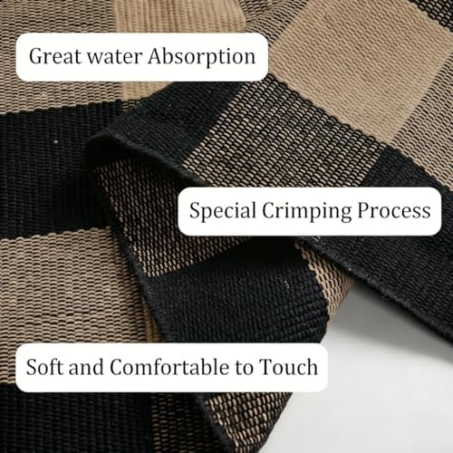 Fall Decor Buffalo Plaid Outdoor Rug 4x6 Ft Coffee and Black Checkered Area Rug Washable Indoor Outdoor Rugs for Porch, Entryway, Hallway, Kitchen, Living Room, Dining Room, Bedroom - Image 6
