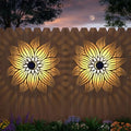 Hapjoy Solar Fence Lights 4 Pack Solar Deck Lamps Outdoor Decorations Powered Step Lights Wall Waterproof LED Warm Decorative Lighting for Garden (Flower, 4) by Hapjoy