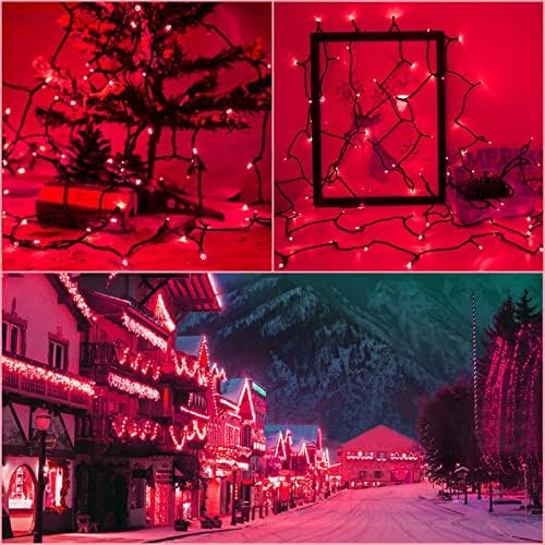 Solar Christmas Halloween String Lights, Red 200Led, Outdoor - Image 7