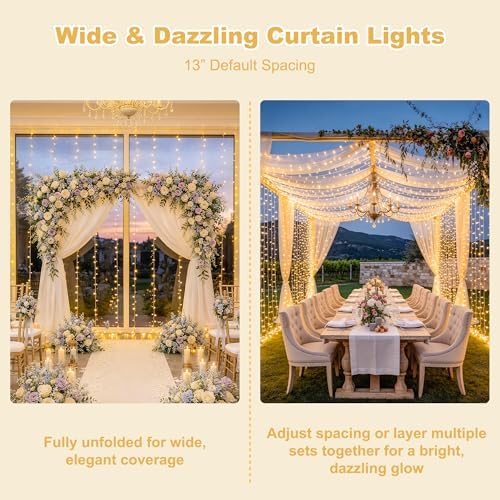 JMEXSUSS 900 LED Curtain Lights, Outdoor String Lights Indoor, 9.5x29.5ft - Image 2