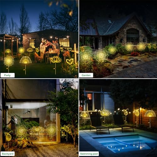 Slyuexu Solar Garden Lights Outdoor Waterproof, 2 Pack 120 LED - Image 5