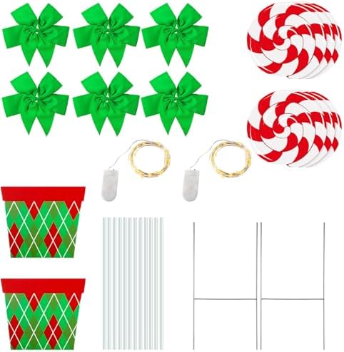 Skylety 2 Sets Christmas Candy Cane Outdoor Decorations with Yard Stake LED - Image 3