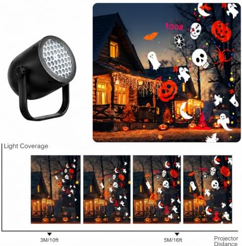 Halloween Projector Lights Outdoor/Indoor, Led Lights Projector for Halloween Decorations,USB-Powered Gifts, Holiday Projector for Halloween Party - Image 7