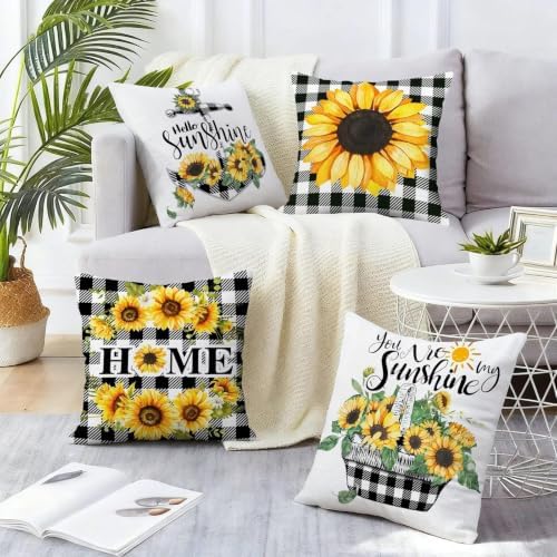 pinata Throw Pillow Covers 20x20, Sunflower Decor, Outdoor Pillow Covers - Image 2