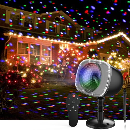 Christmas Halloween Projector Lights Outdoor,Indoor 15 Colors Snowfall Rotating Falling Snow Projector with Remote and Timer,Waterproof Landscape Lights for Home Yard Garden Window Christmas Decor by ARGIGU