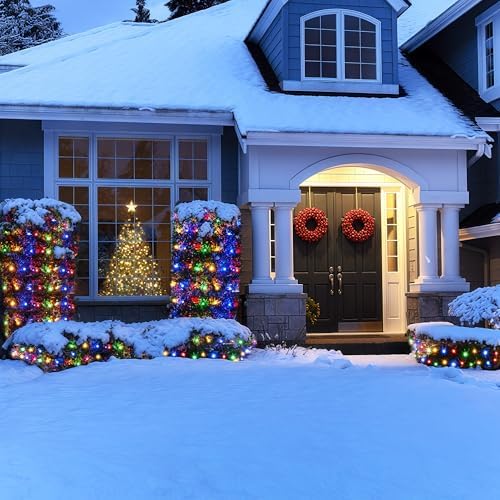 BlcTec Christmas Net Lights, 360 LED 9.8ft x 6.6ft Outdoor Christmas Lights with 8 Modes, UL Certified, Timer, Connectable, Waterproof for Bushes, Trees, Shrubs Yard Outdoor Xmas Decor, Multicolor - Image 2