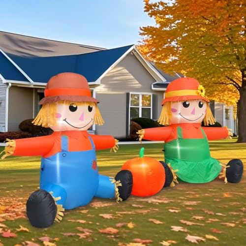6FT Fall Thanksgiving Inflatables Outdoor Decorations with Built-in LEDs - Image 6